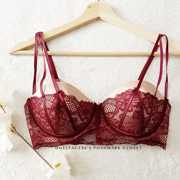 Gorgeous Burgundy & Nude Lace Bra - Picture 1 of 9
